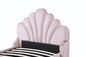Miękka aksamitna tkanina Solid Woodday Bed Drewniana rama łóżka Queen Size 137 * 203 mm